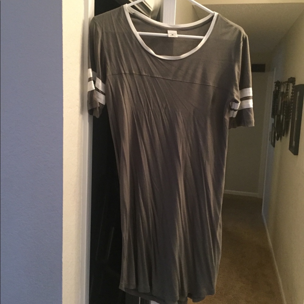 Olive green t-shirt dress